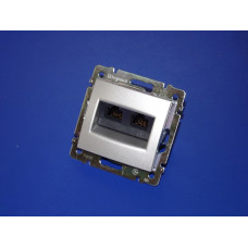 Legrand Valena Розетка интернет 2-ая 2хRJ45 (алюминий)
