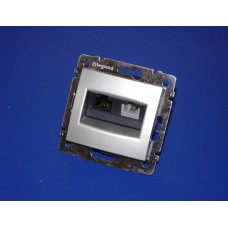 Legrand Valena Розетка телефон интернет RJ11/RJ45 (алюминий)
