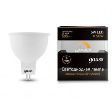 Лампа Gauss LED MR16 GU5.3-dim 5W 2700K  диммируемая