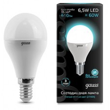 Лампа Gauss LED Globe E14 6.5W 4100K