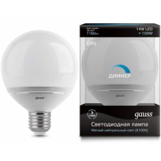 Лампа Gauss LED G95-dim 14W E27 4100K диммируемая