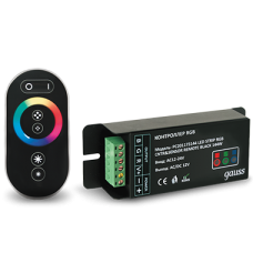 Контроллер для RGB 288W 24А с сенсорным пультом управления цветом (черный) Контроллер для RGB 288W 24А с сенсорным пультом управления цветом (черный)